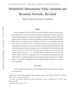 Probabilistic Deterministic Finite Automata and Recurrent Networks,
  Revisited