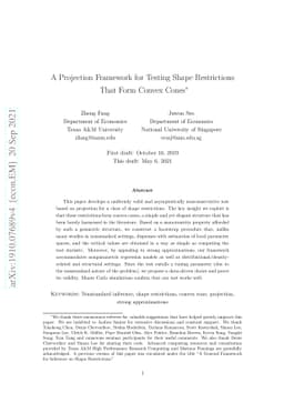 A Projection Framework for Testing Shape Restrictions That Form Convex
  Cones