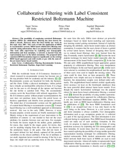 Collaborative Filtering with Label Consistent Restricted Boltzmann
  Machine