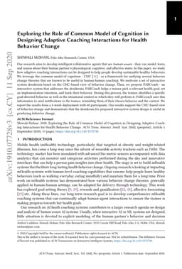 Exploring the Role of Common Model of Cognition in Designing Adaptive
  Coaching Interactions for Health Behavior Change