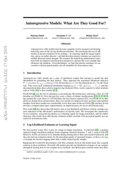 Autoregressive Models: What Are They Good For?