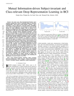 Mutual Information-driven Subject-invariant and Class-relevant Deep
  Representation Learning in BCI