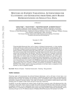 Mixture-of-Experts Variational Autoencoder for Clustering and Generating
  from Similarity-Based Representations on Single Cell Data
