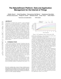 The NebulaStream Platform: Data and Application Management for the
  Internet of Things