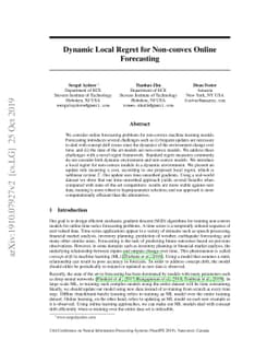Dynamic Local Regret for Non-convex Online Forecasting