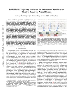 Probabilistic Trajectory Prediction for Autonomous Vehicles with
  Attentive Recurrent Neural Process