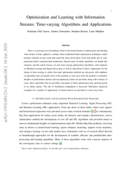 Optimization and Learning with Information Streams: Time-varying
  Algorithms and Applications