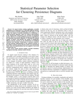 Statistical Parameter Selection for Clustering Persistence Diagrams
