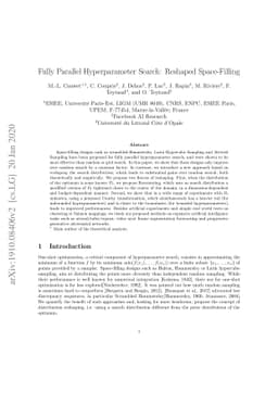 Fully Parallel Hyperparameter Search: Reshaped Space-Filling