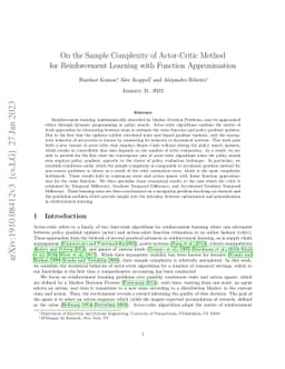 On the Sample Complexity of Actor-Critic Method for Reinforcement
  Learning with Function Approximation