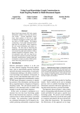 Using Local Knowledge Graph Construction to Scale Seq2Seq Models to
  Multi-Document Inputs