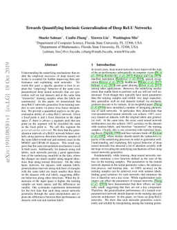 Towards Quantifying Intrinsic Generalization of Deep ReLU Networks
