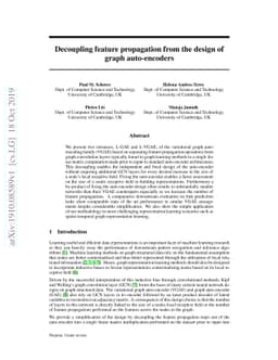 Decoupling feature propagation from the design of graph auto-encoders