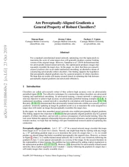 Are Perceptually-Aligned Gradients a General Property of Robust
  Classifiers?