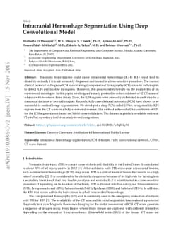 Intracranial Hemorrhage Segmentation Using Deep Convolutional Model