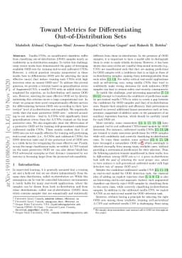 Toward Metrics for Differentiating Out-of-Distribution Sets