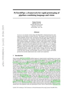 PyTorchPipe: a framework for rapid prototyping of pipelines combining
  language and vision