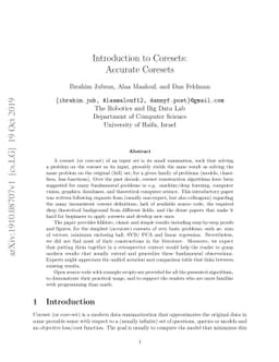 Introduction to Coresets: Accurate Coresets