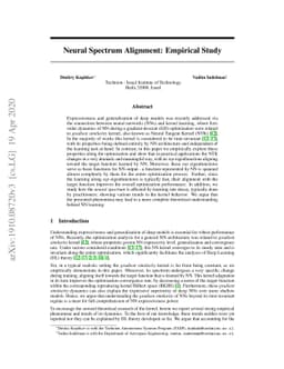 Neural Spectrum Alignment: Empirical Study