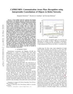 CAPRICORN: Communication Aware Place Recognition using Interpretable
  Constellations of Objects in Robot Networks