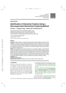 Identification of Interaction Clusters Using a Semi-supervised
  Hierarchical Clustering Method