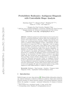 Probabilistic Radiomics: Ambiguous Diagnosis with Controllable Shape
  Analysis