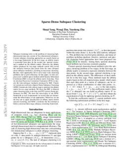 Sparse-Dense Subspace Clustering