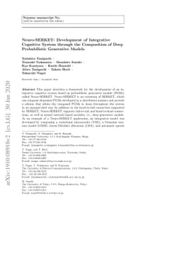 Neuro-SERKET: Development of Integrative Cognitive System through the
  Composition of Deep Probabilistic Generative Models