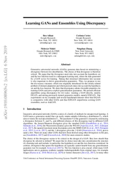 Learning GANs and Ensembles Using Discrepancy