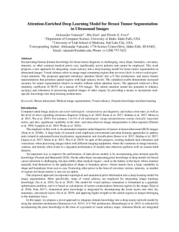 Attention Enriched Deep Learning Model for Breast Tumor Segmentation in
  Ultrasound Images
