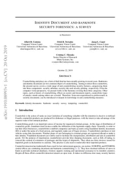 Identity Document and banknote security forensics: a survey