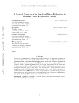 A General Framework for Empirical Bayes Estimation in Discrete Linear
  Exponential Family