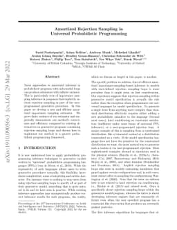Amortized Rejection Sampling in Universal Probabilistic Programming
