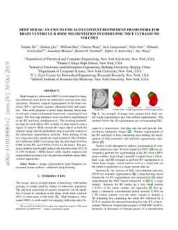 Deep Mouse: An End-to-end Auto-context Refinement Framework for Brain
  Ventricle and Body Segmentation in Embryonic Mice Ultrasound Volumes