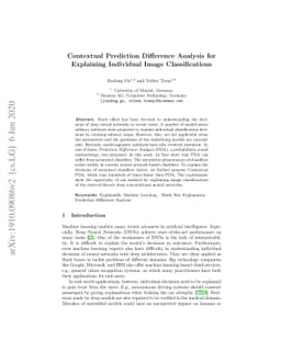 Contextual Prediction Difference Analysis for Explaining Individual
  Image Classifications