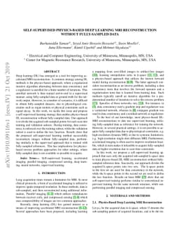 Self-Supervised Physics-Based Deep Learning MRI Reconstruction Without
  Fully-Sampled Data