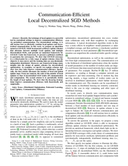 Communication-Efficient Local Decentralized SGD Methods