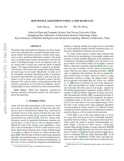 Batch Face Alignment using a Low-rank GAN