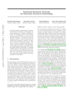 Variational Integrator Networks for Physically Structured Embeddings