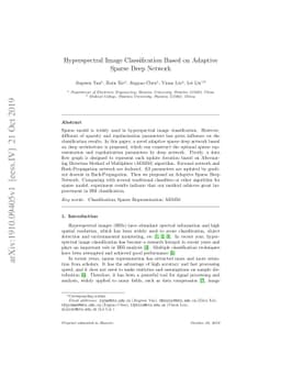 Hyperspectral Image Classification Based on Adaptive Sparse Deep Network