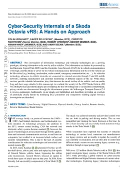 Cyber-Security Internals of a Skoda Octavia vRS: A Hands on Approach