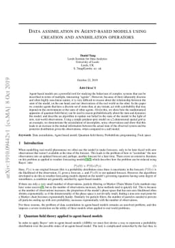 Data assimilation in Agent-based models using creation and annihilation
  operators