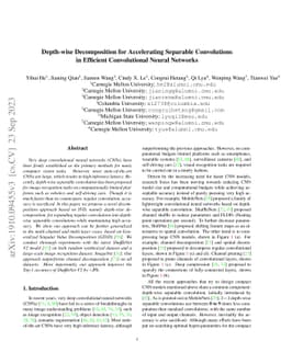 Depth-wise Decomposition for Accelerating Separable Convolutions in
  Efficient Convolutional Neural Networks