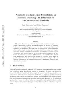 Aleatoric and Epistemic Uncertainty in Machine Learning: An Introduction
  to Concepts and Methods