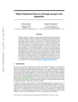 Object landmark discovery through unsupervised adaptation