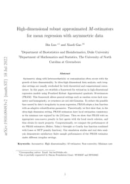 High-dimensional robust approximated M-estimators for mean regression
  with asymmetric data