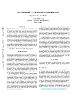 Sound texture synthesis using RI spectrograms