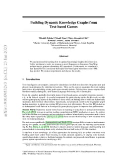 Building Dynamic Knowledge Graphs from Text-based Games
