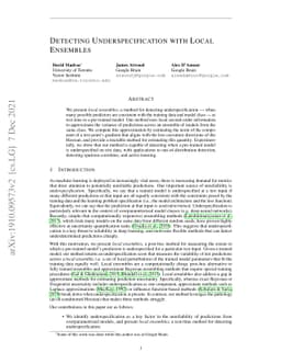 Detecting Underspecification with Local Ensembles