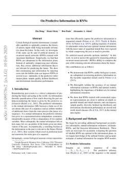On Predictive Information in RNNs